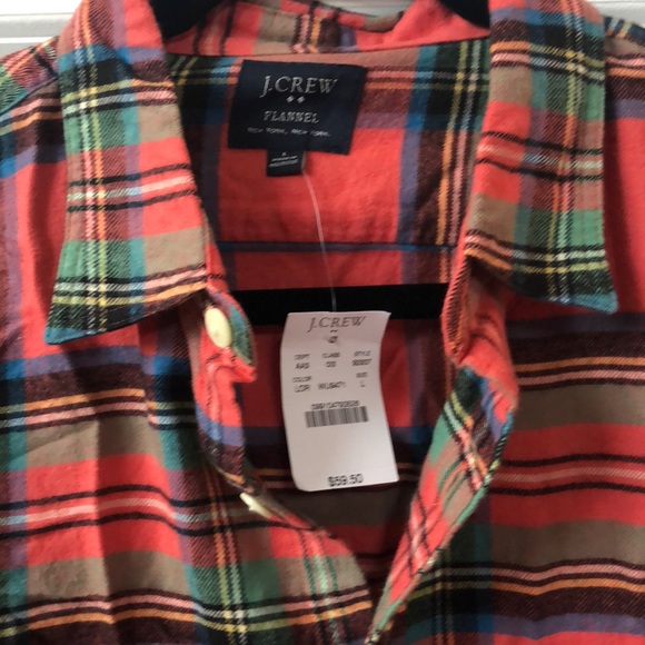 J Crew Pink Plaid Flannel Shirt - Picture 2 of 2